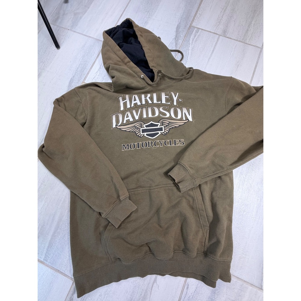 Harley-Davidson Twin Cities Minneapolis St Paul MN Hoodie Olive Green Mens XL